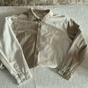 Color Block Button Down Shirt